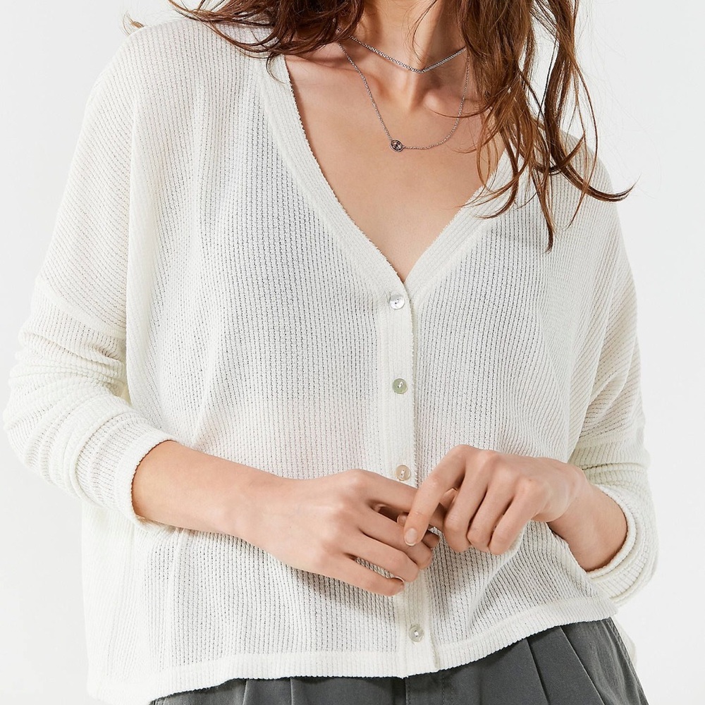 Urban Outfitters White Courtney Cardigan